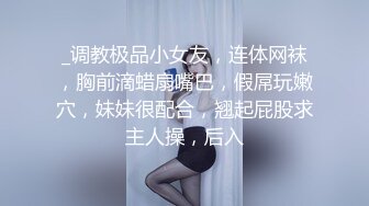 _调教极品小女友，连体网袜，胸前滴蜡扇嘴巴，假屌玩嫩穴，妹妹很配合，翘起屁股求主人操，后入