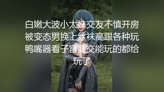 白嫩大波小太妹交友不慎开房被变态男换上丝袜高跟各种玩鸭嘴器看子宫肛交能玩的都给玩了