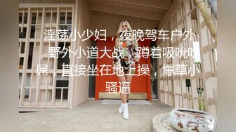  淫荡小少妇，夜晚驾车户外，野外小道大战，蹲着吸吮吃屌，直接坐在地上操，爆草小骚逼